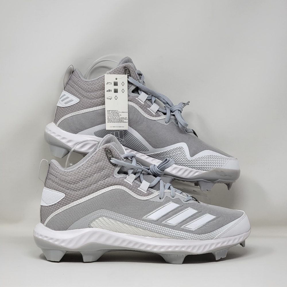 Adidas Icon 6 Bounce Mid TPU Baseball Cleats Gray Men’s Size Multi FV6198 New